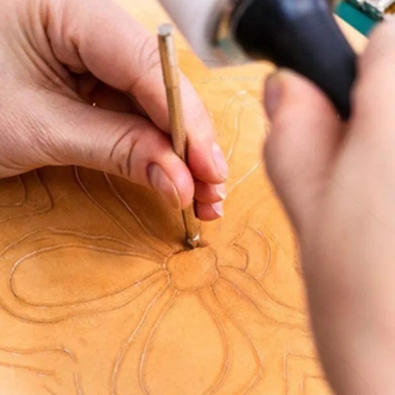 Leather Stamping Tool Set – 6 Unique Embossing & Engraving Styles for DIY Leathercraft Durable Alloy Steel Punches for Hand Art on Bags, Belts, Wallets & More