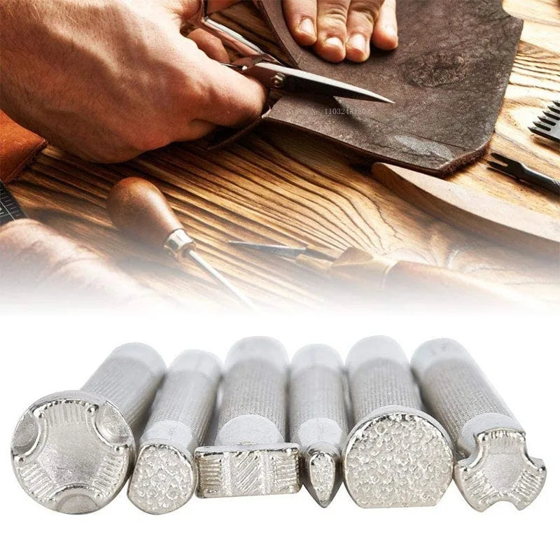 Leather Stamping Tool Set – 6 Unique Embossing & Engraving Styles for DIY Leathercraft Durable Alloy Steel Punches for Hand Art on Bags, Belts, Wallets & More
